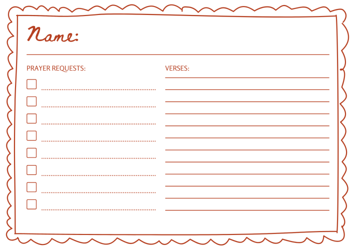 Index Prayer Cards